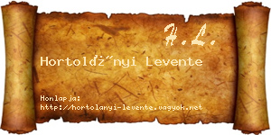 Hortolányi Levente névjegykártya