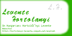 levente hortolanyi business card